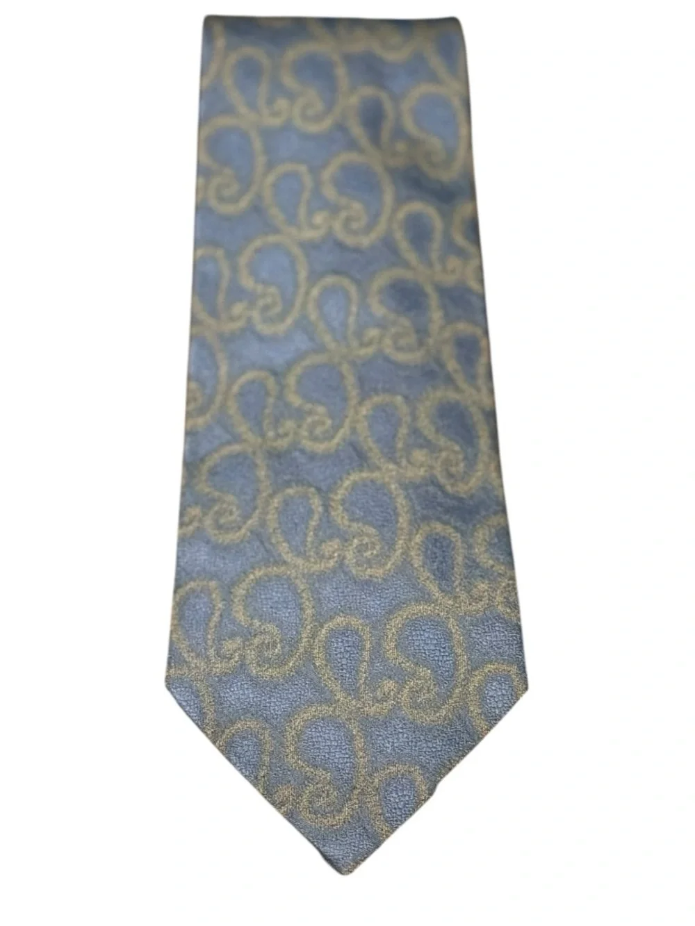 Giorgio Armani Silk Necktie Navy Scrollwork Print Vintage Italy Men